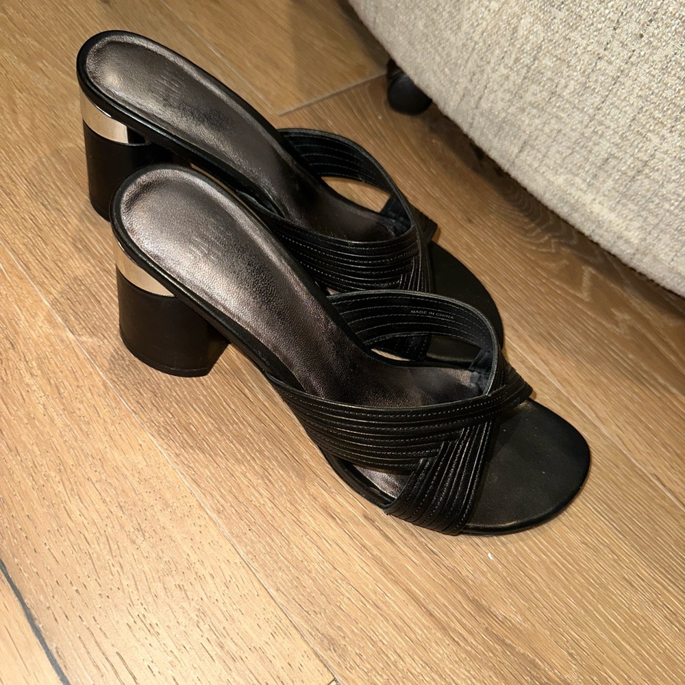 PAIGE Black Block Heel Sandals